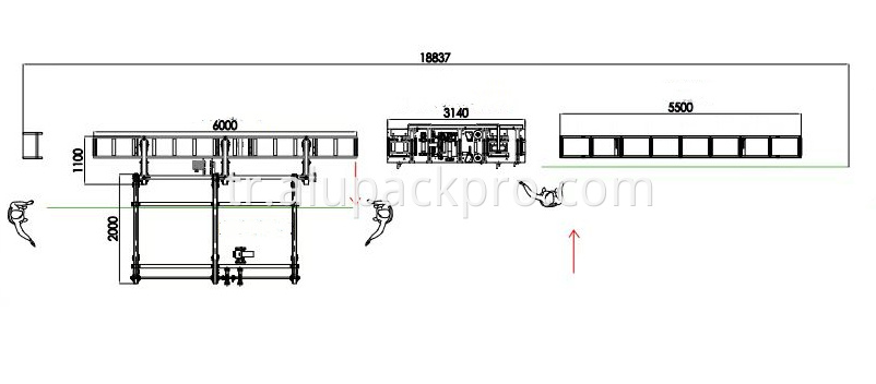 Semi-automatic film bagging production line